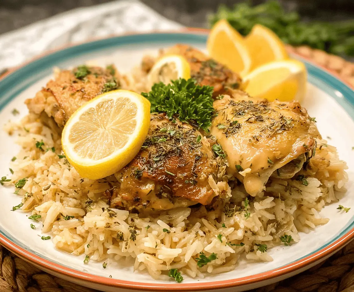 Easy Slow Cooker Lemon Herb Chicken and Rice