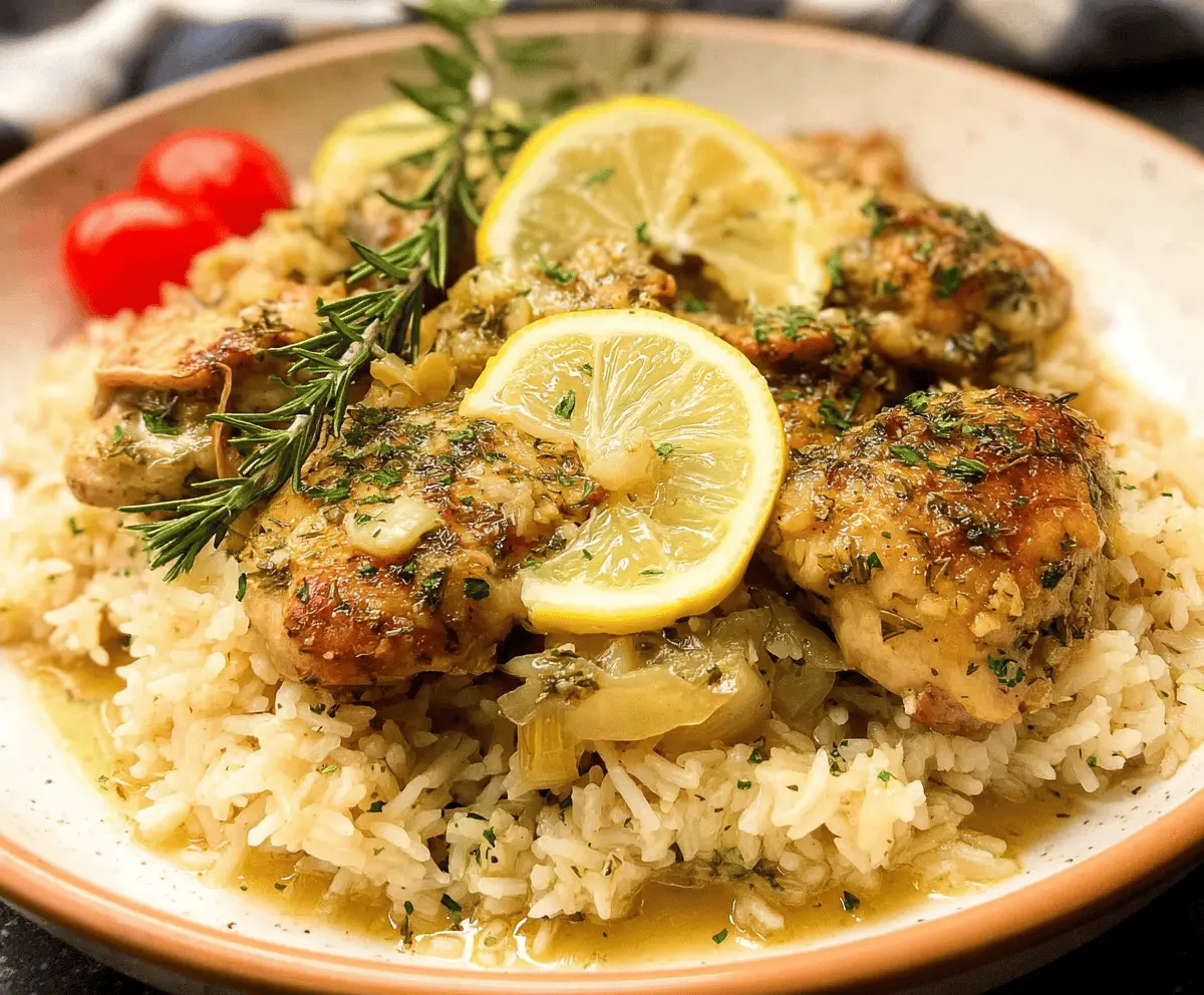 Easy Slow Cooker Lemon Herb Chicken and Rice Recipe