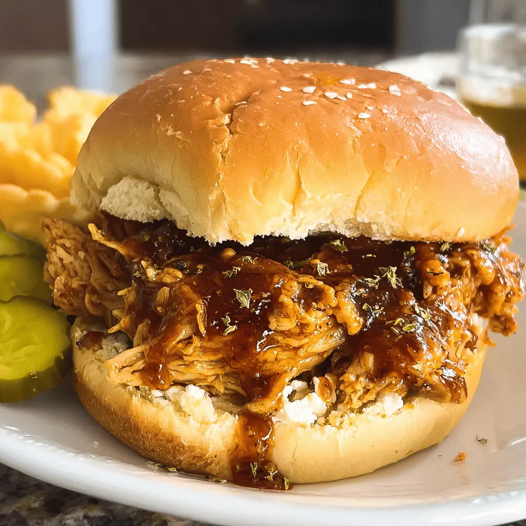 Easy Slow Cooker Hot Honey Chicken Sandwiches