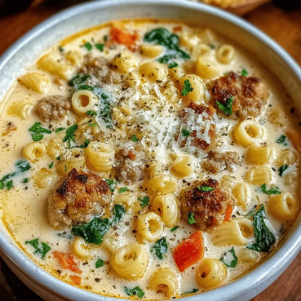 Creamy Parmesan Italian Sausage Soup Recipe