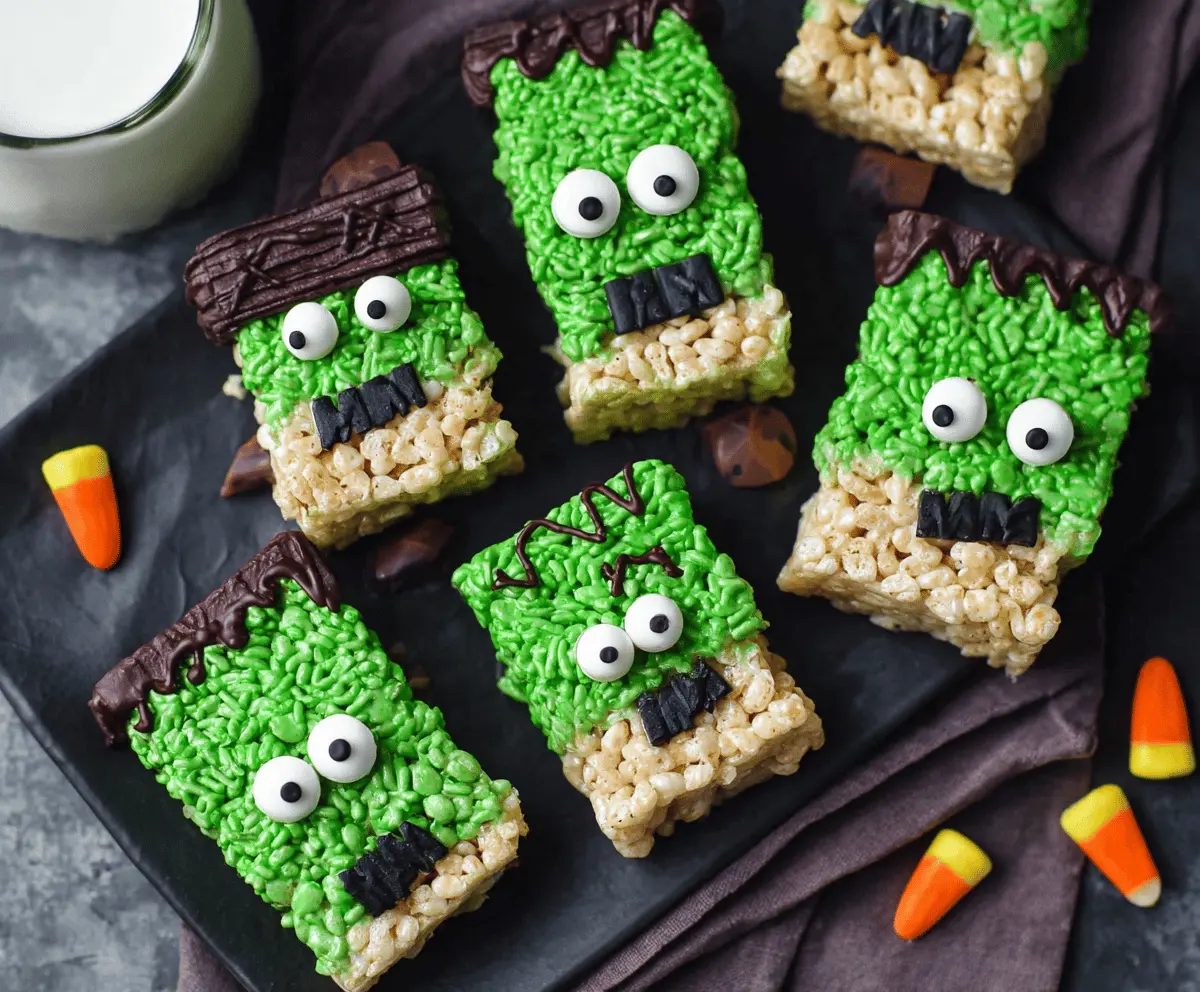 Frankenstein Rice Krispie Treats