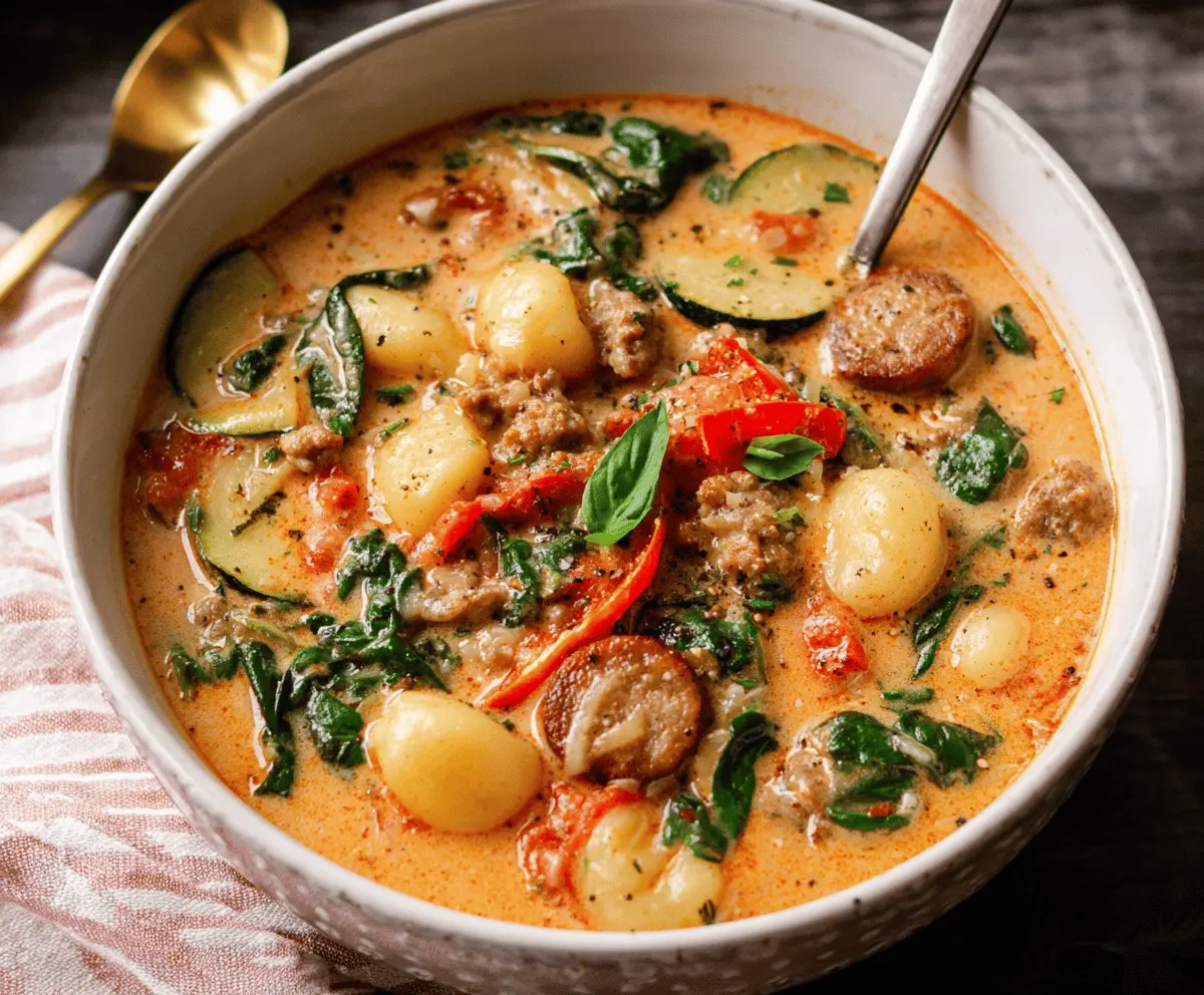 Hearty Sausage Gnocchi Soup