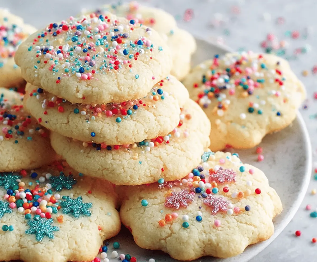 Simple 3-ingredient sugar cookies on a baking tray, perfect for quick and easy dessert recipes