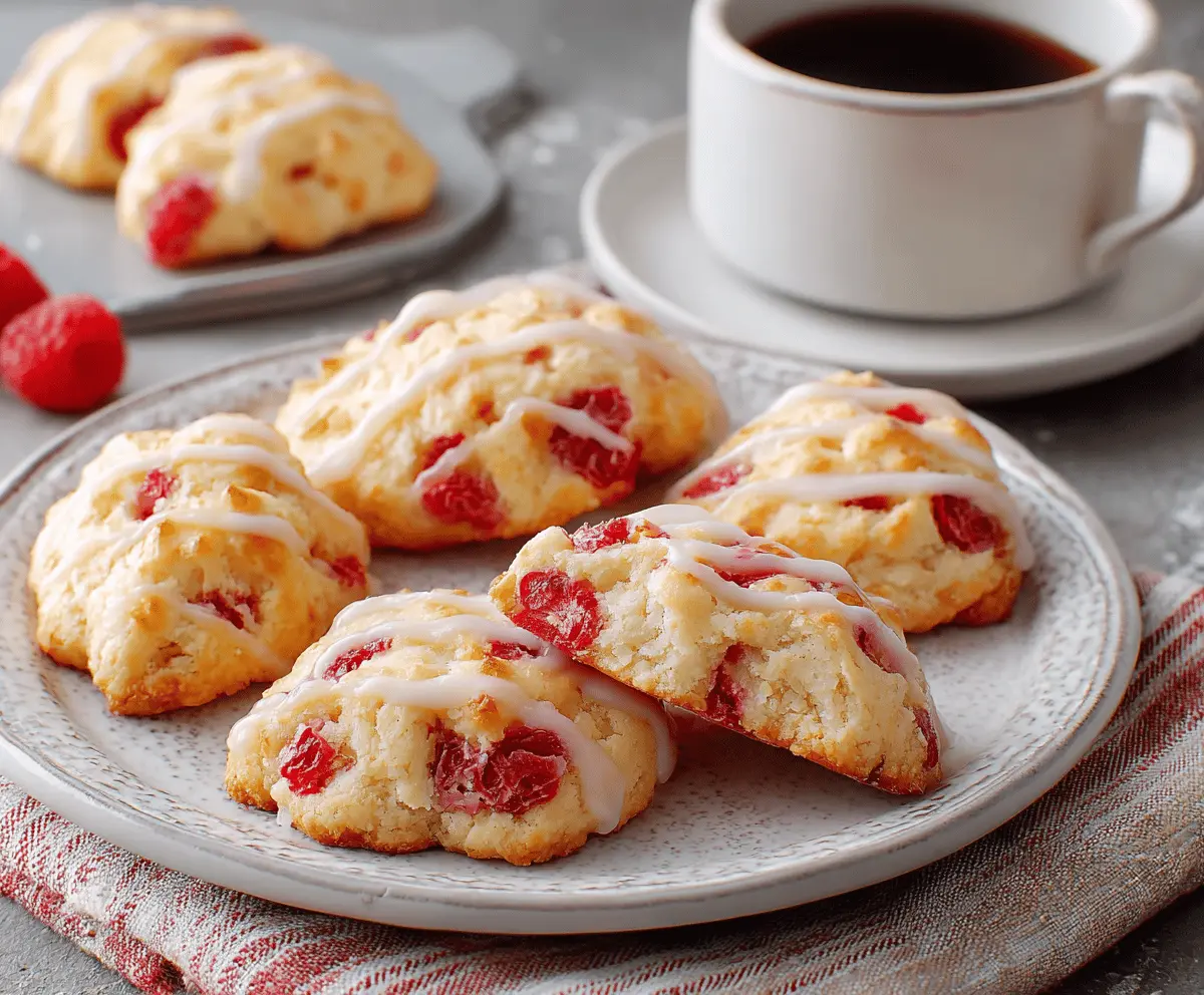 Delicious cottage cheese raspberry cookies fresh out of the oven, showcasing a golden-brown crust and vibrant raspberry filling.