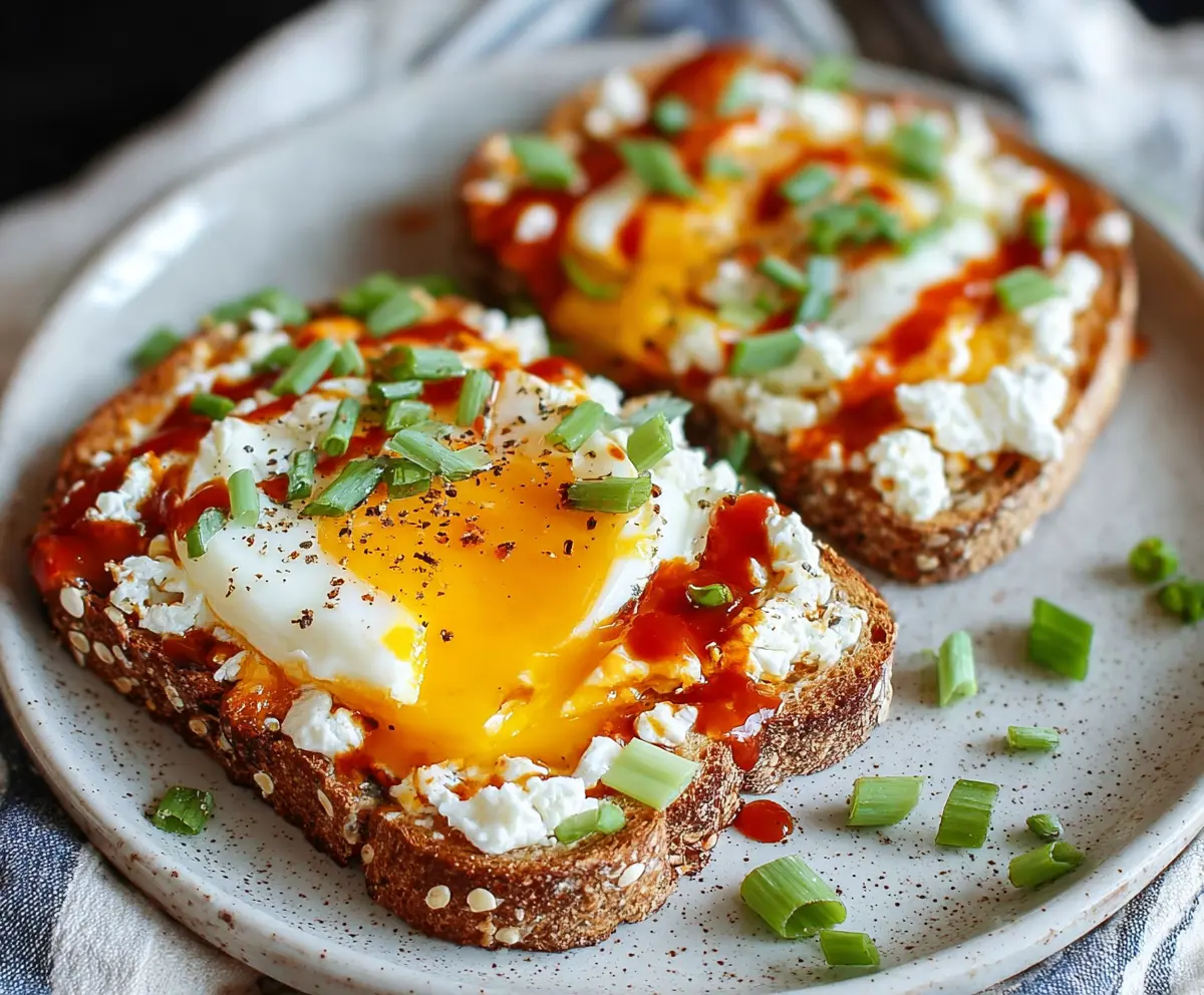 Cottage Cheese Egg And Sriracha Protein Toast