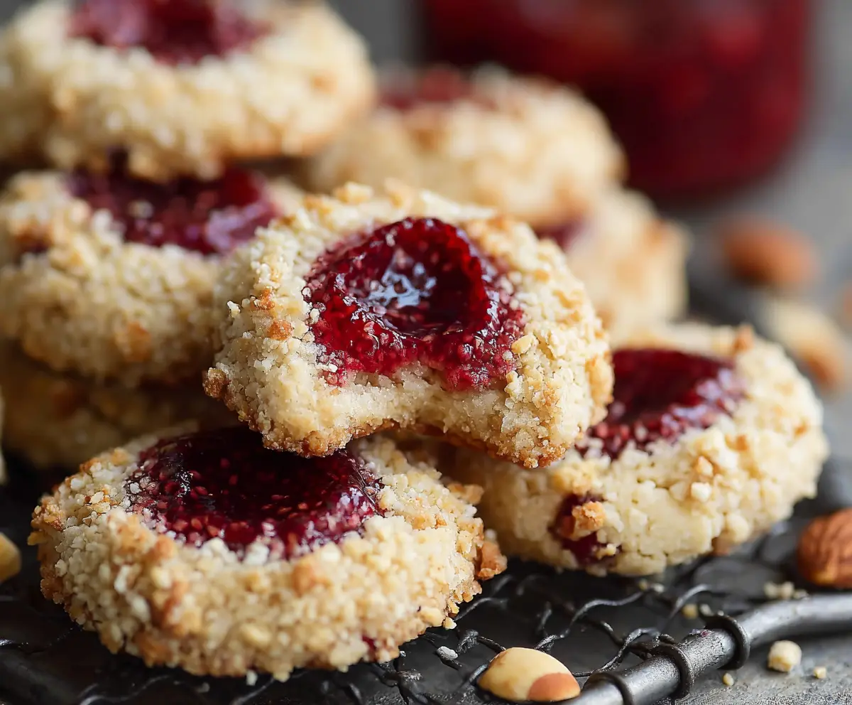 Raspberry And Hazelnut Thumbprint Cookies