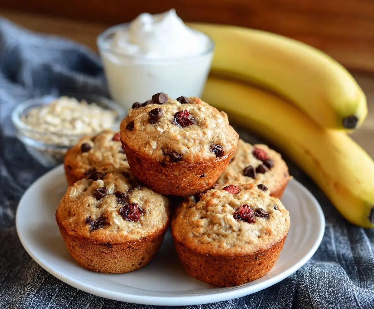 Healthy cottage cheese oatmeal blender muffins fresh out of the oven, showcasing golden-brown tops and fluffy texture.