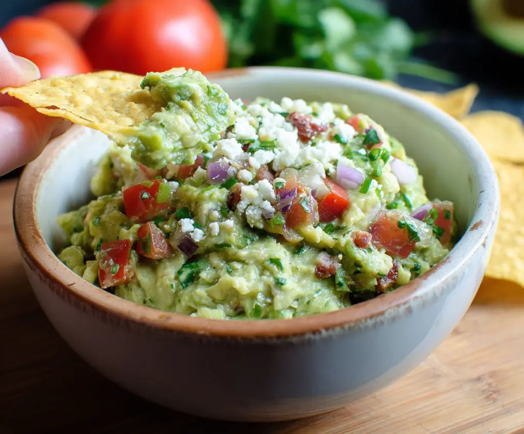 Creamy avocado crack dip served with fresh chips, perfect for parties and gatherings.