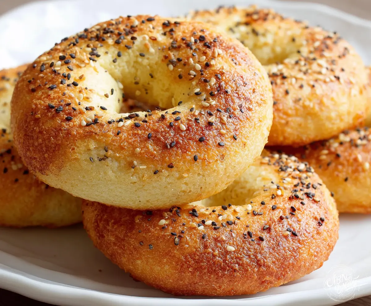 Keto Bagels fresh out of the oven, showcasing their golden crust and chewy interior.
