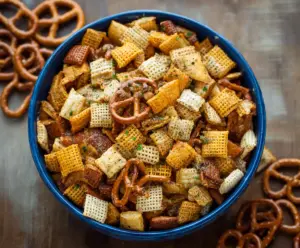 Delicious homemade Ranch Chex Mix with crunchy cereal and savory seasoning