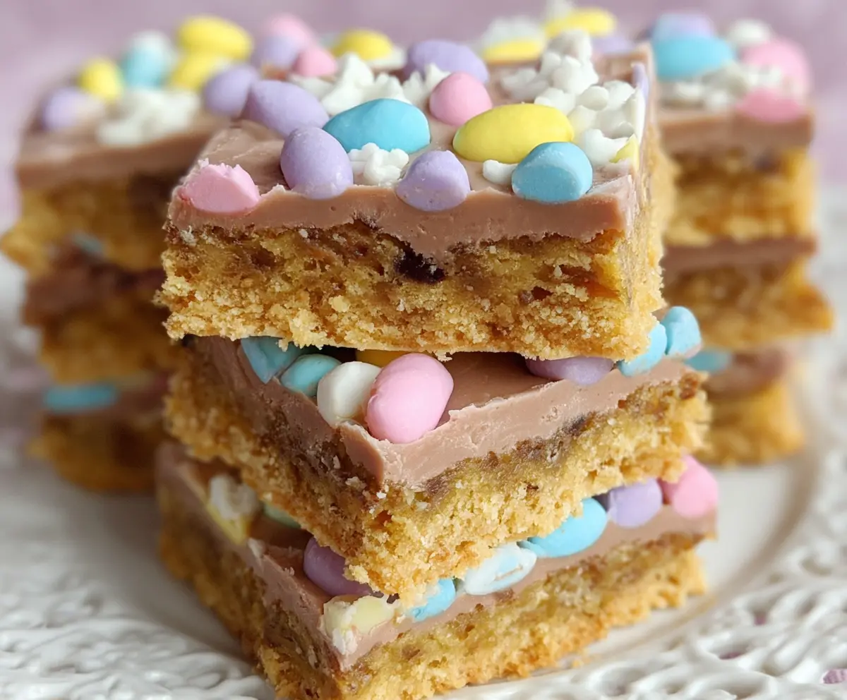 Delicious Easter Goody Bars with colorful sprinkles and chocolate topping for holiday festivities