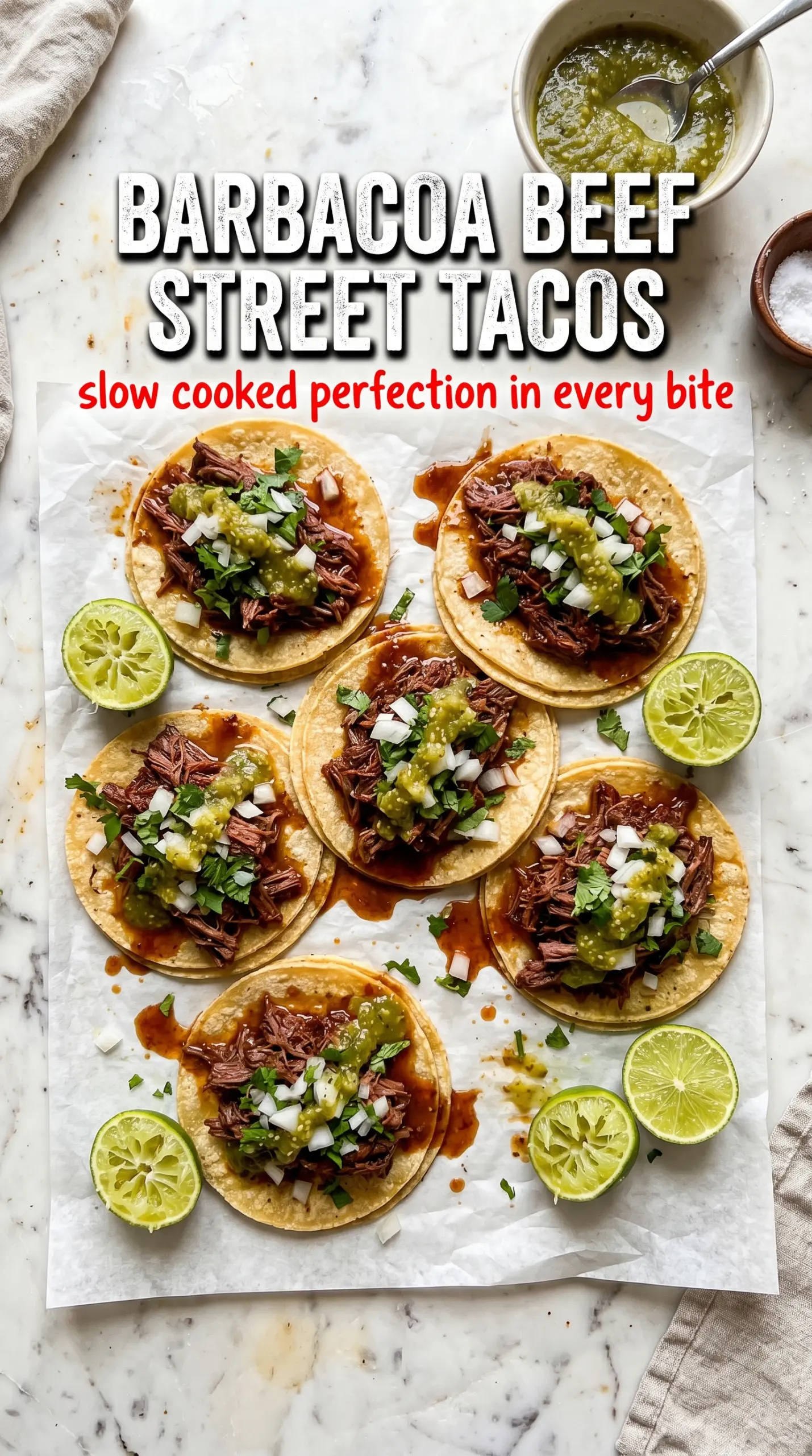 Barbacoa beef street tacos smoky shredded beef