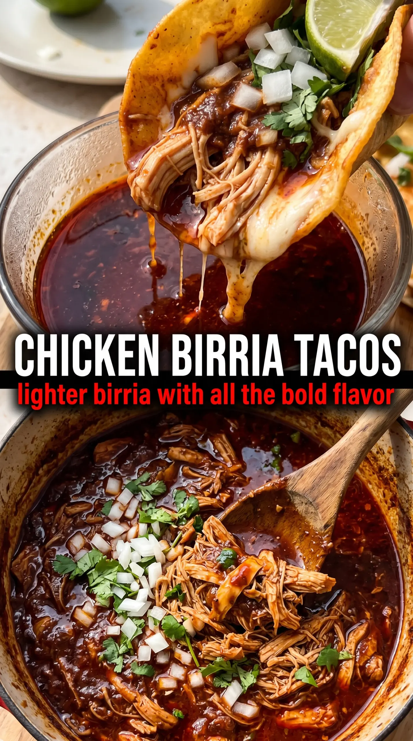 Chicken Birria Tacos crispy dipped