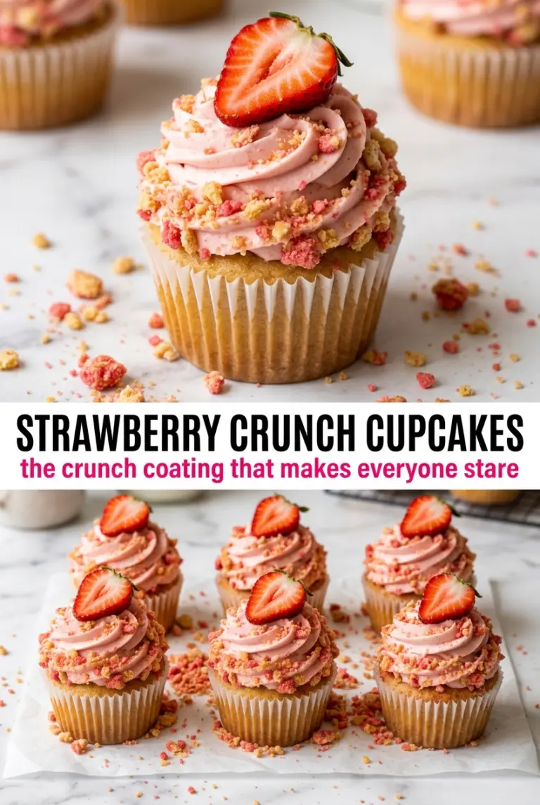 Strawberry Crunch Cupcakes