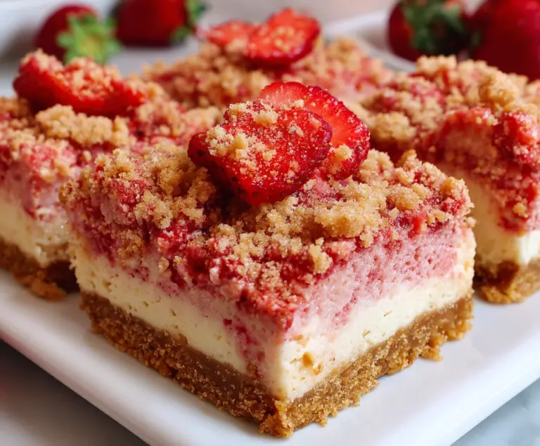 Strawberry Shortcake Cheesecake Bars