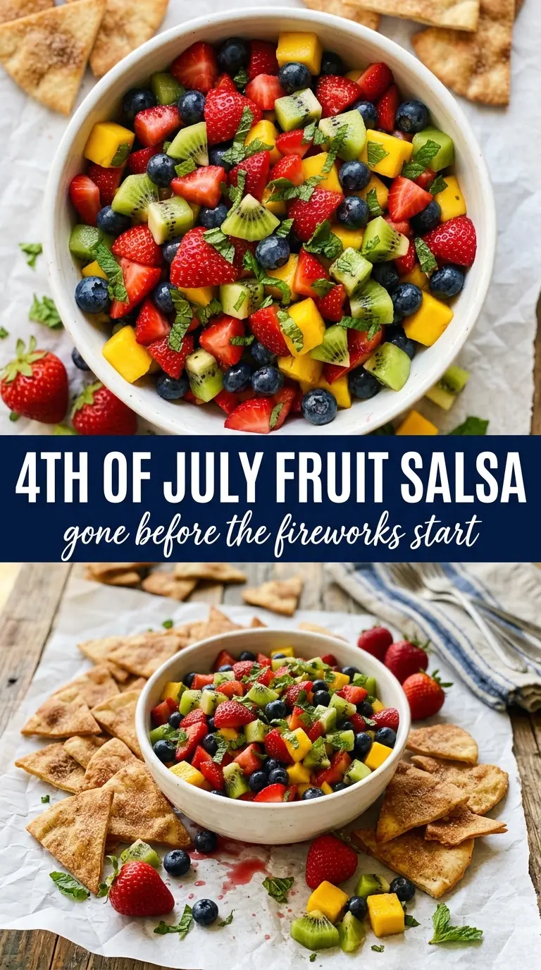 4th of July fruit salsa red white blue