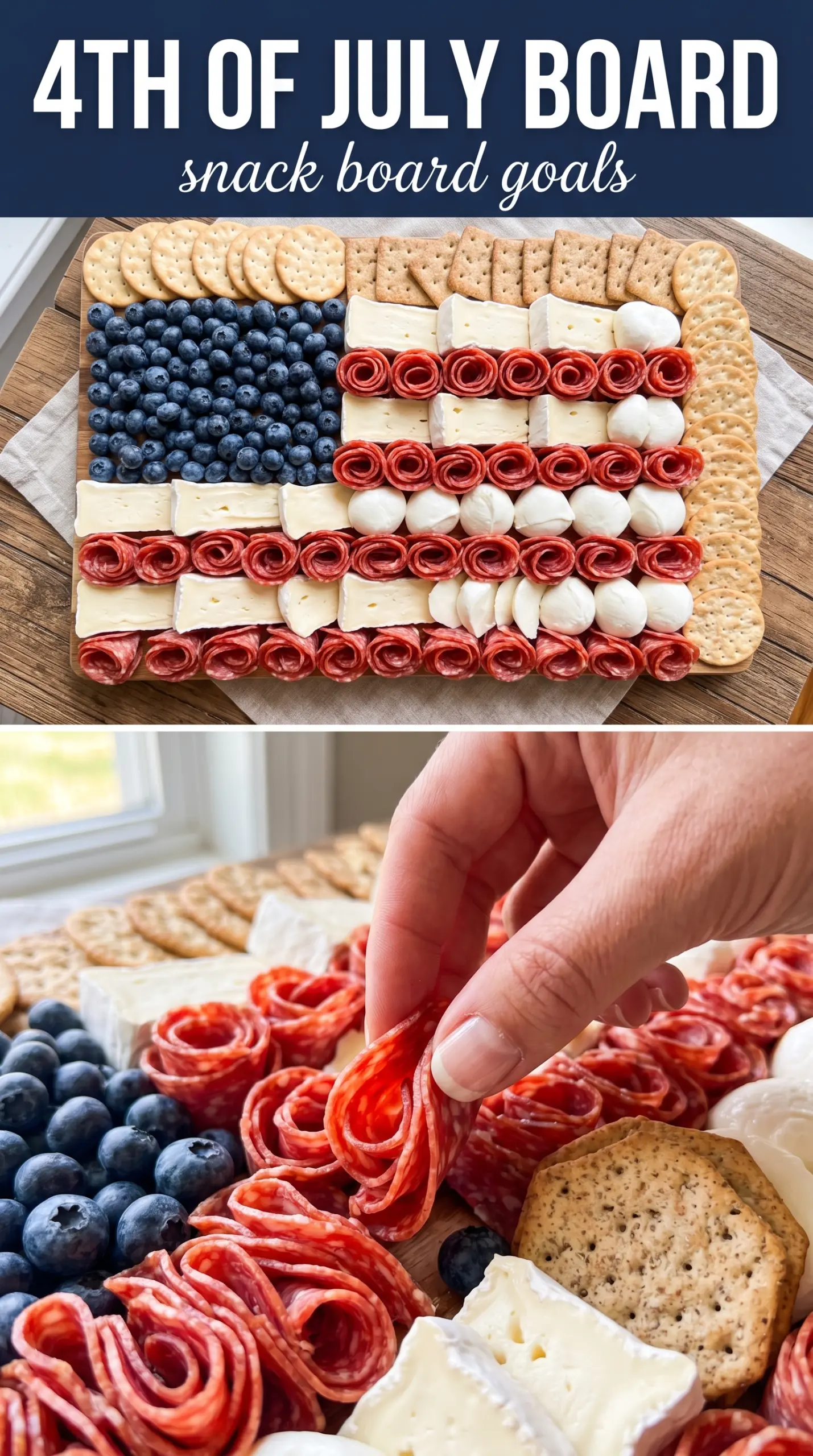 American Flag Charcuterie Board patriotic red white blue