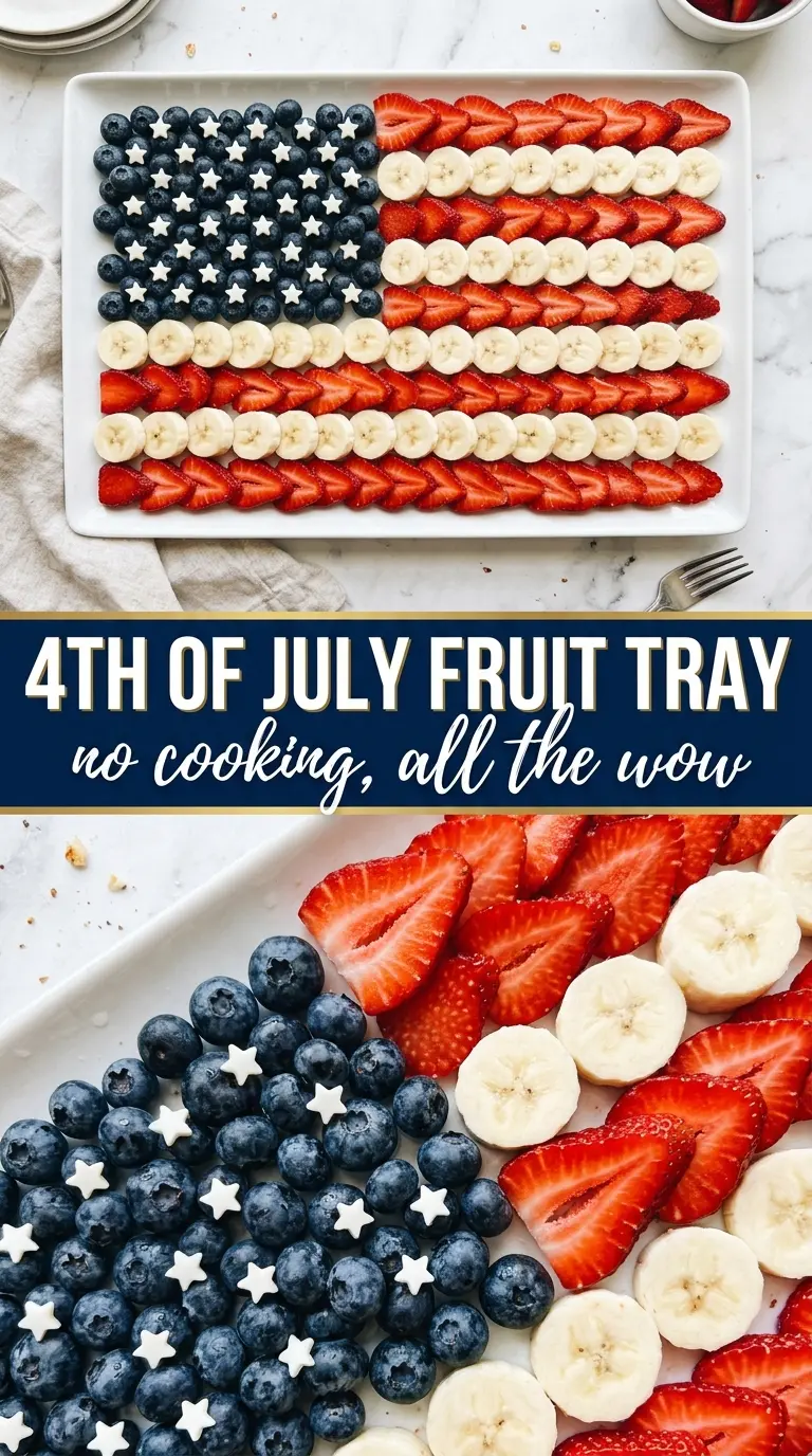 American flag fruit platter patriotic red white blue