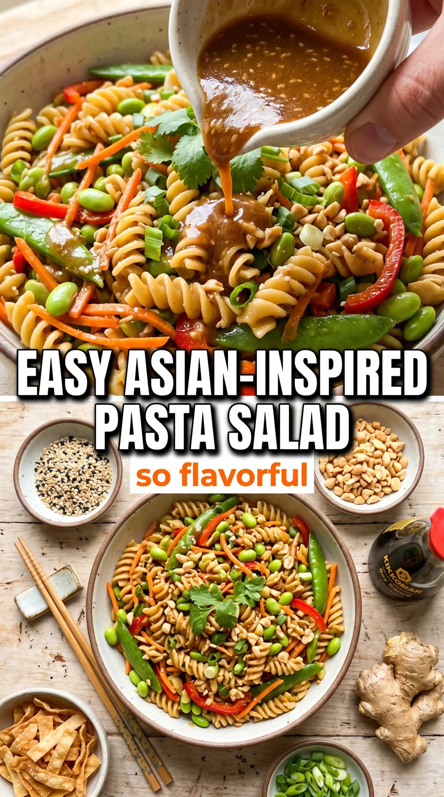 Asian Pasta Salad colorful sesame-ginger noodle salad