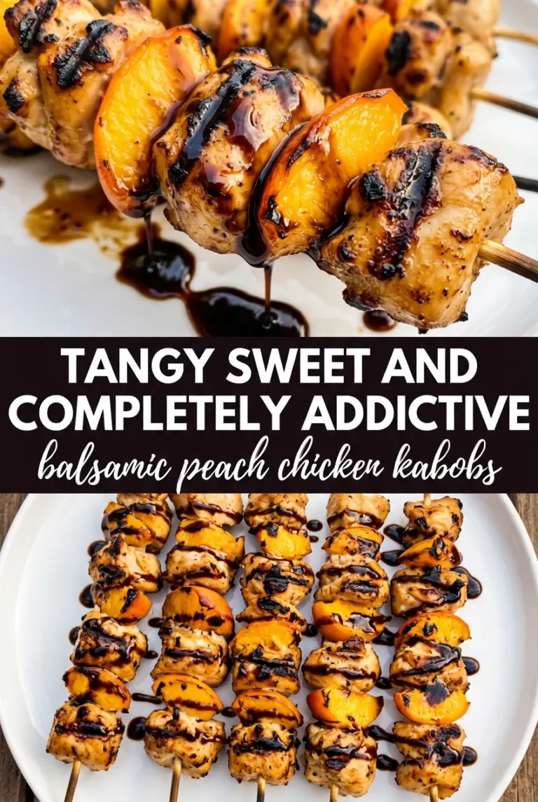 Balsamic Peach Chicken Kabobs