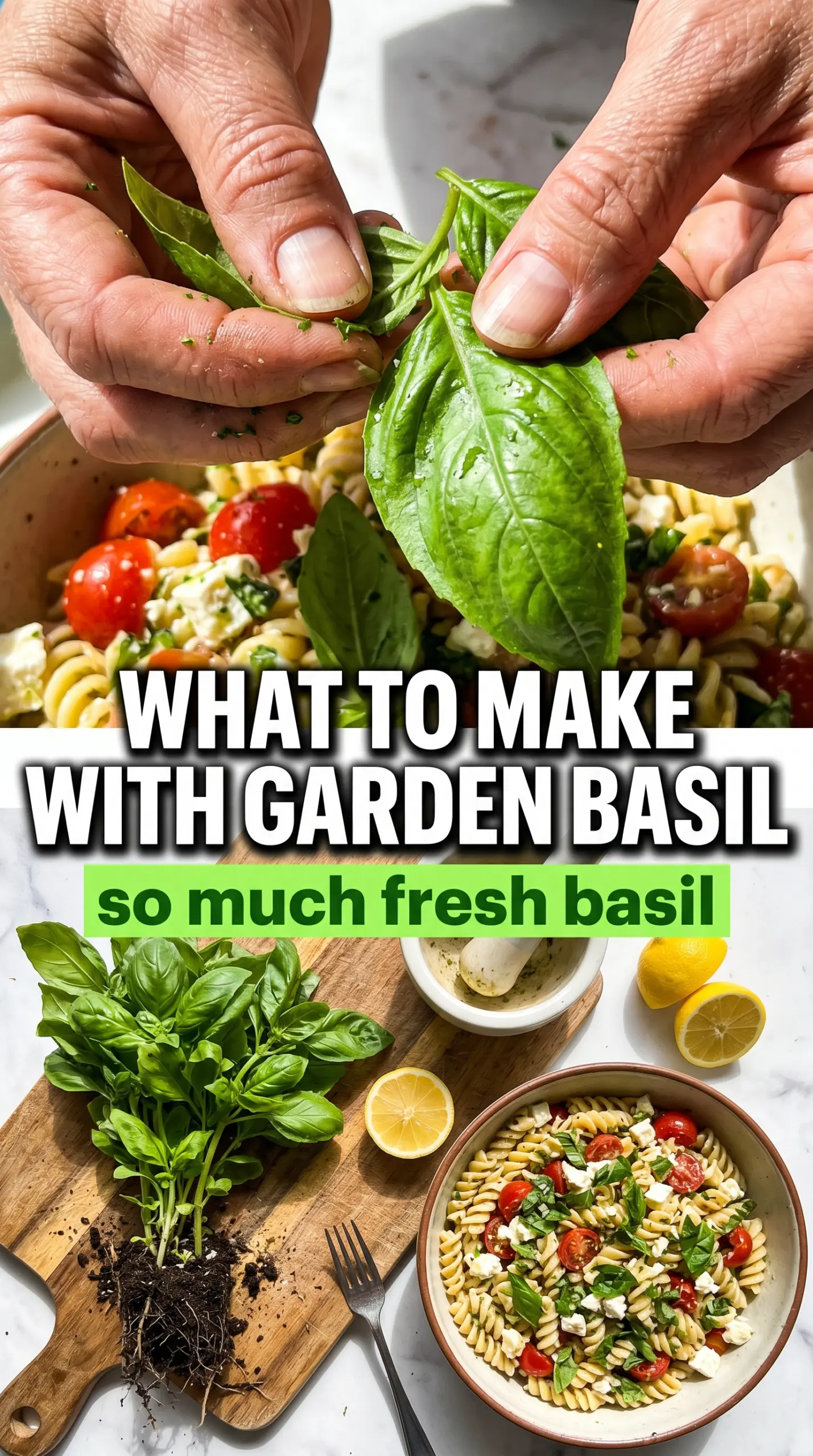 Basil Lemon Pasta Salad fresh citrus herby