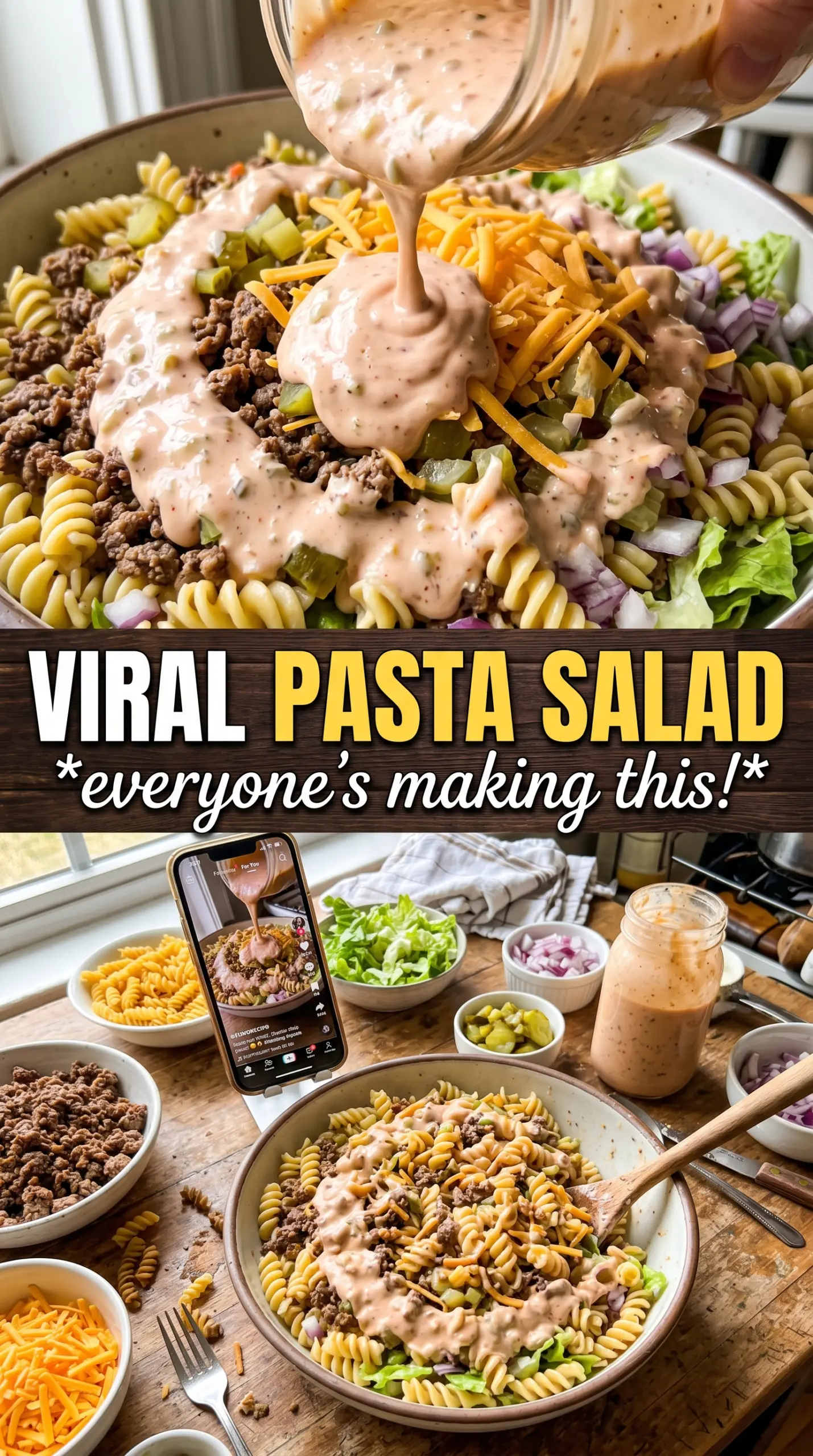 Big Mac Pasta Salad creamy crunchy burger-inspired