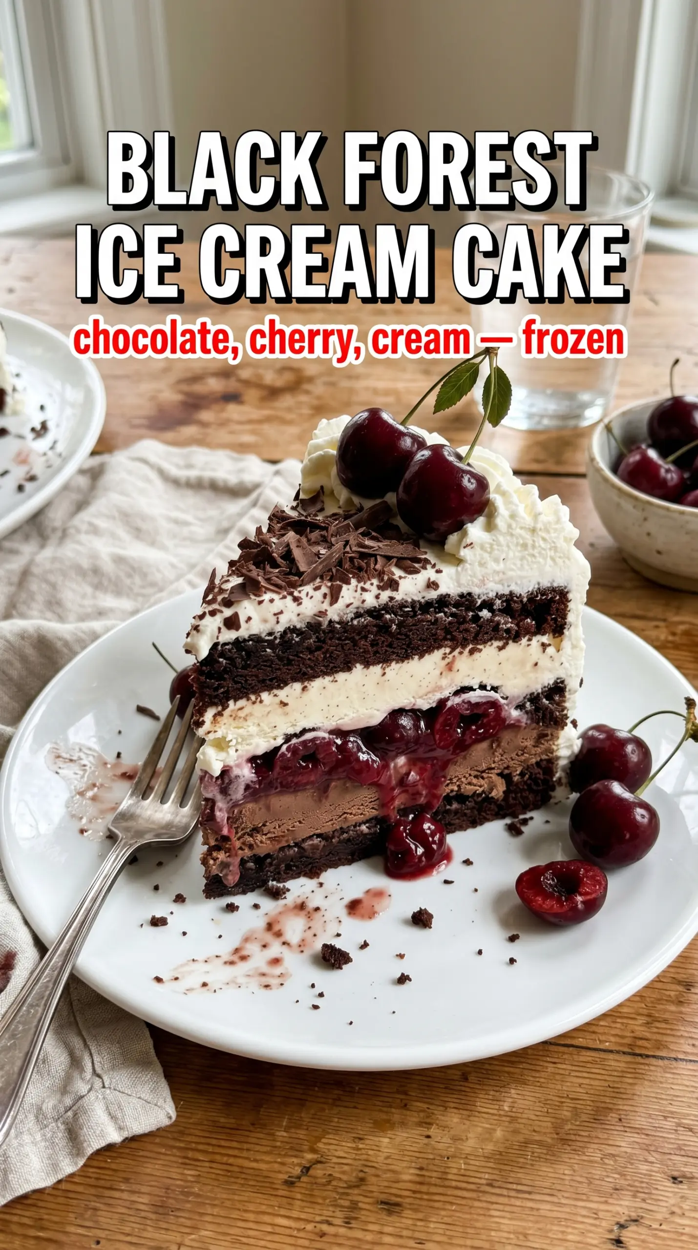 Black Forest ice cream cake chocolate cherry frozen