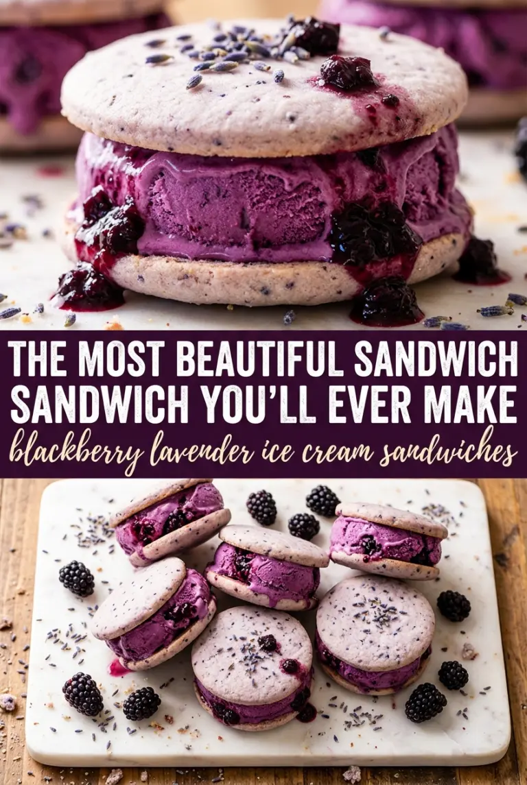 Blackberry Lavender Ice Cream Sandwiches