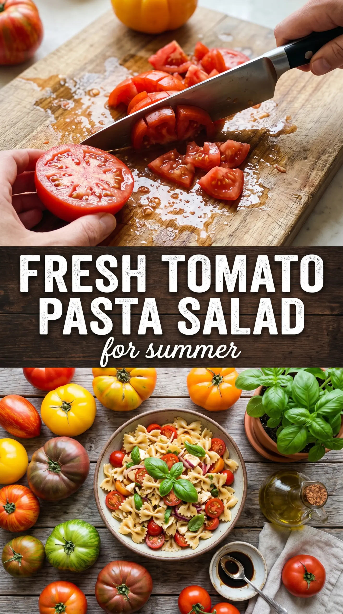 Bruschetta Pasta Salad fresh tomato basil