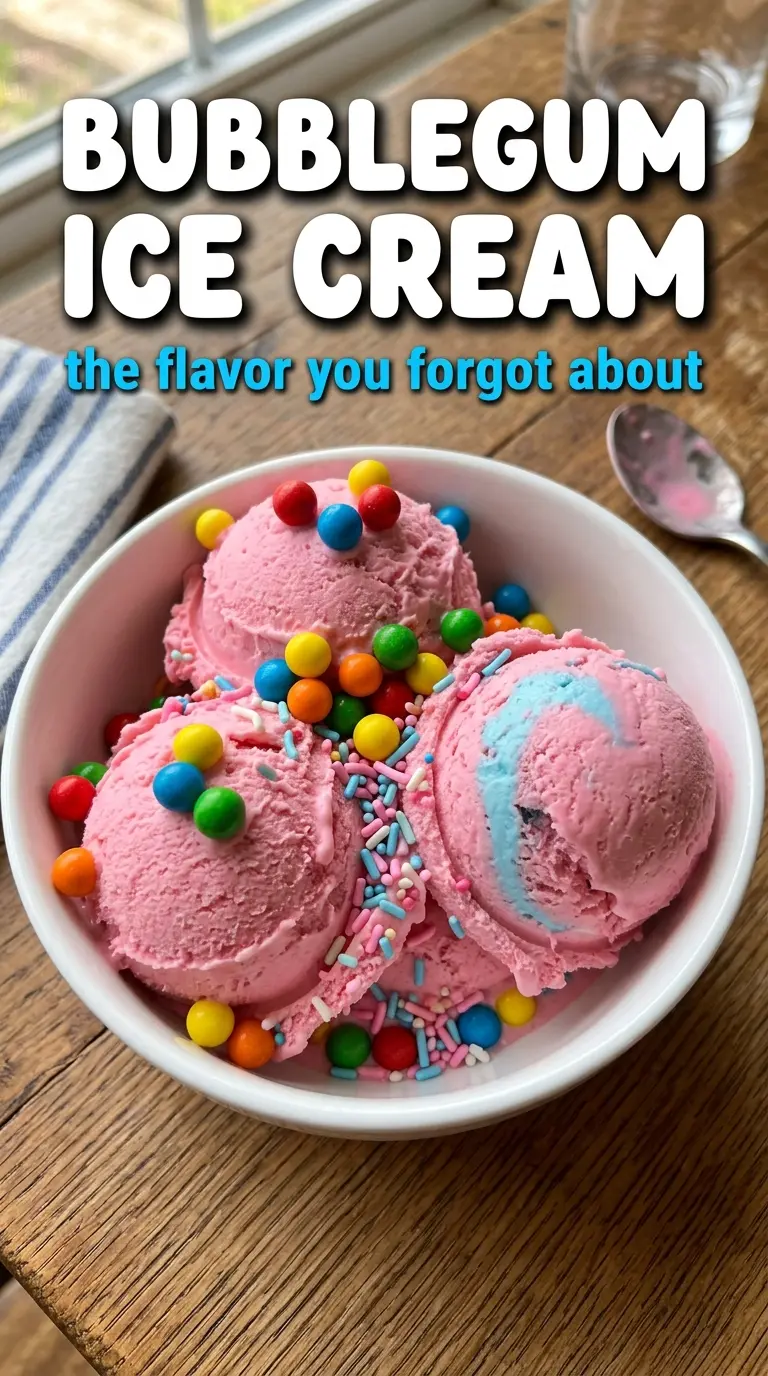 Bubblegum Ice Cream pink sprinkles creamy