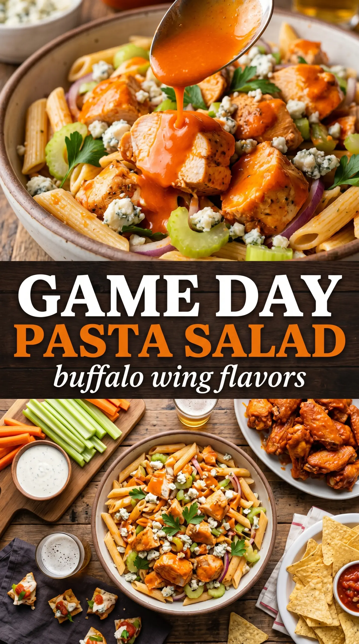 Buffalo Chicken Pasta Salad spicy creamy