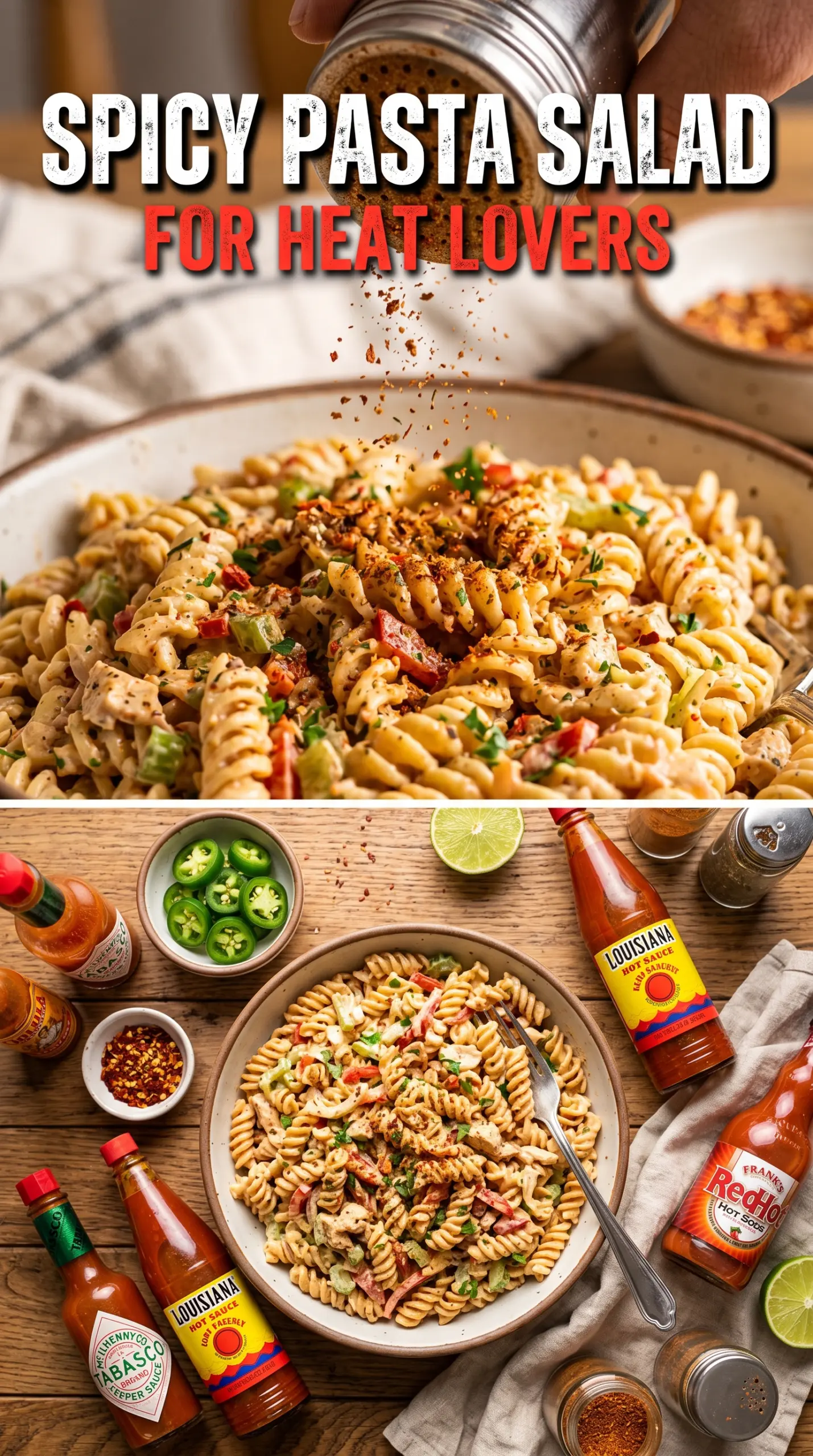 Cajun pasta salad creamy spicy colorful