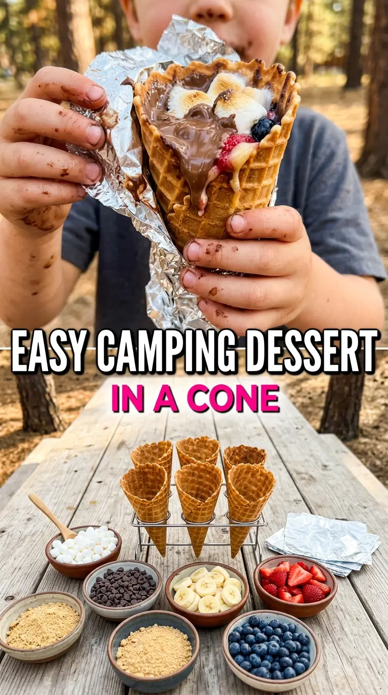 Campfire Cones melted chocolate marshmallow