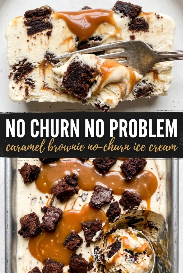 Caramel Brownie No-Churn Ice Cream