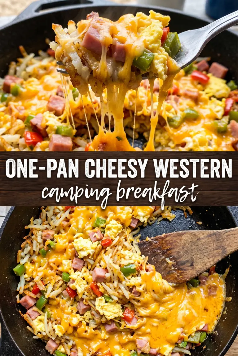 Cheesy Western Skillet with Hash Browns and Ham