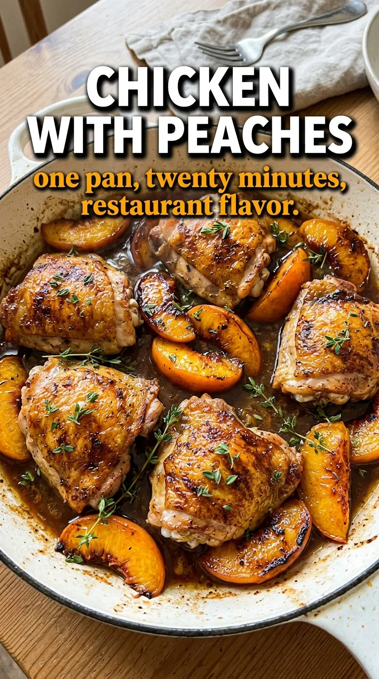 Chicken with Peaches skillet dinner golden peaches thyme