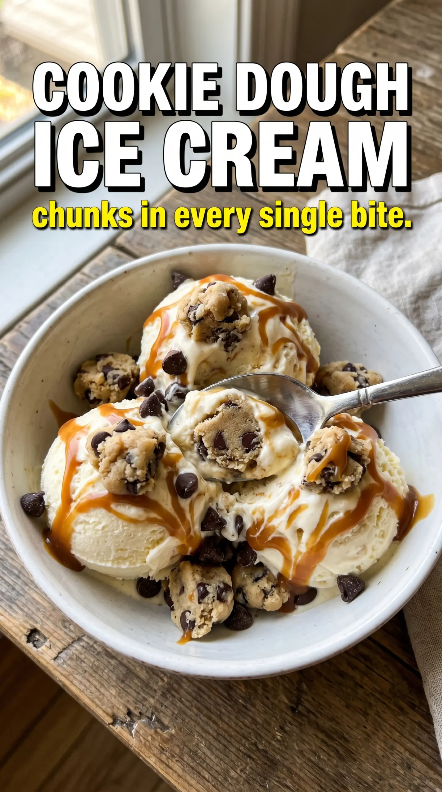 Chocolate Chip Cookie Dough Ice Cream creamy cookie dough chunks