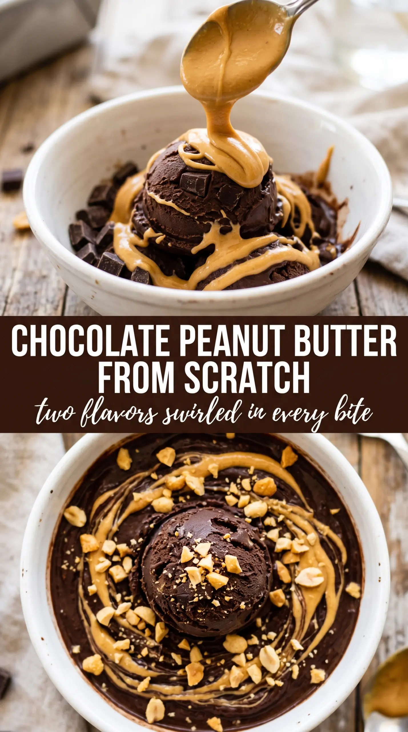 Chocolate Peanut Butter Ice Cream creamy swirls