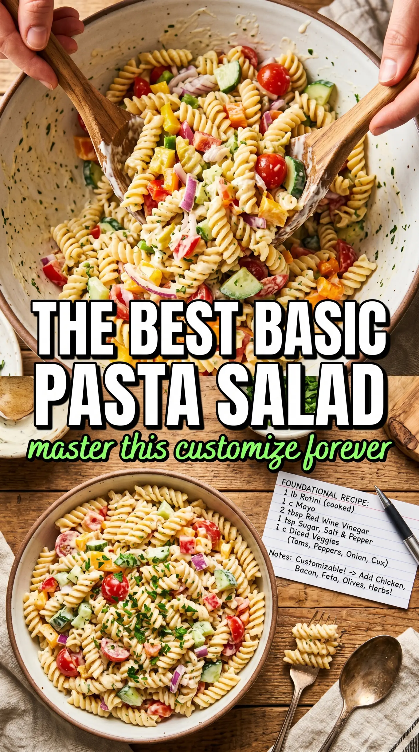 Classic pasta salad creamy crunchy colorful