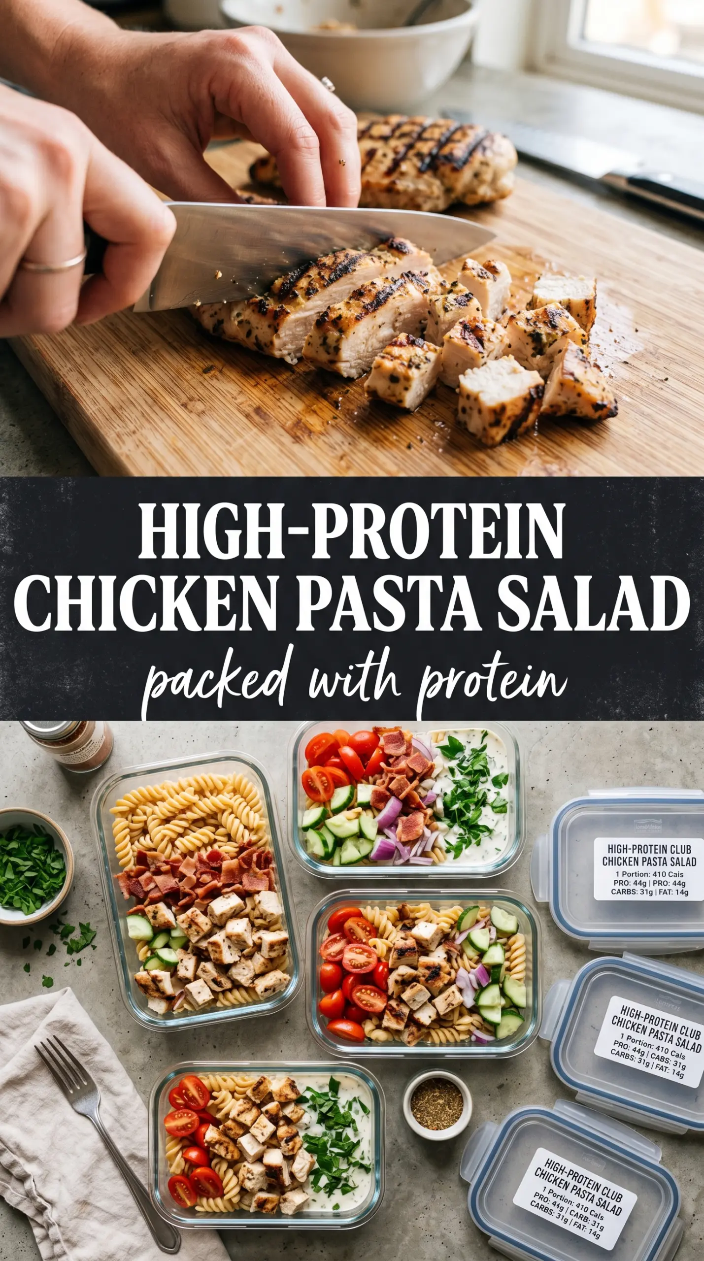 Club Chicken Pasta Salad creamy crunchy bacon