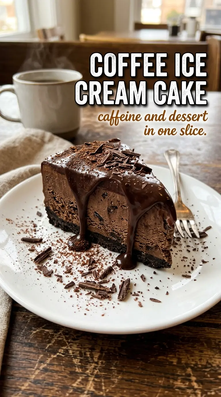 Coffee Ice Cream Cake rich frozen layers
