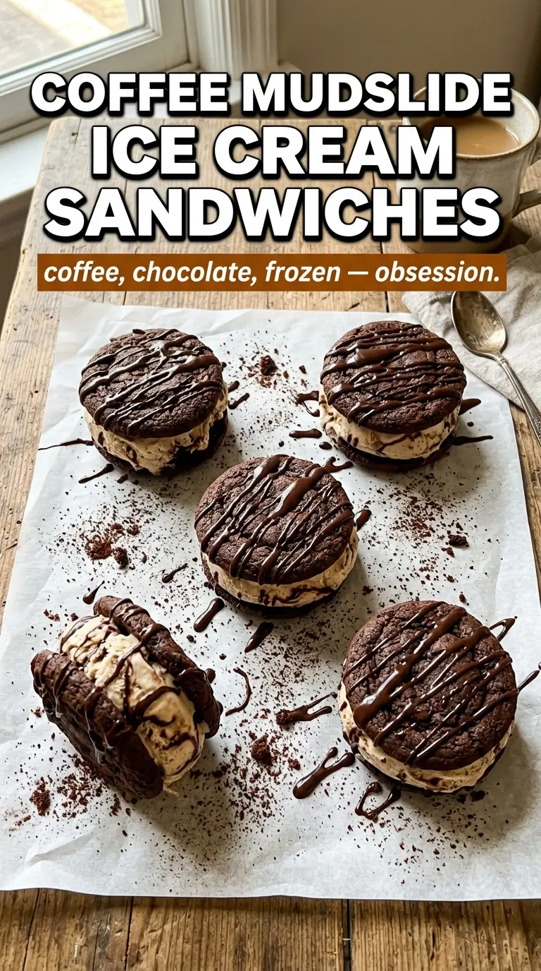Coffee Mudslide Ice Cream Sandwiches espresso chocolate
