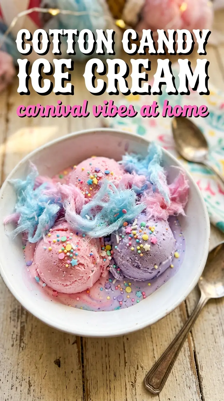 Cotton Candy Ice Cream pink blue swirls
