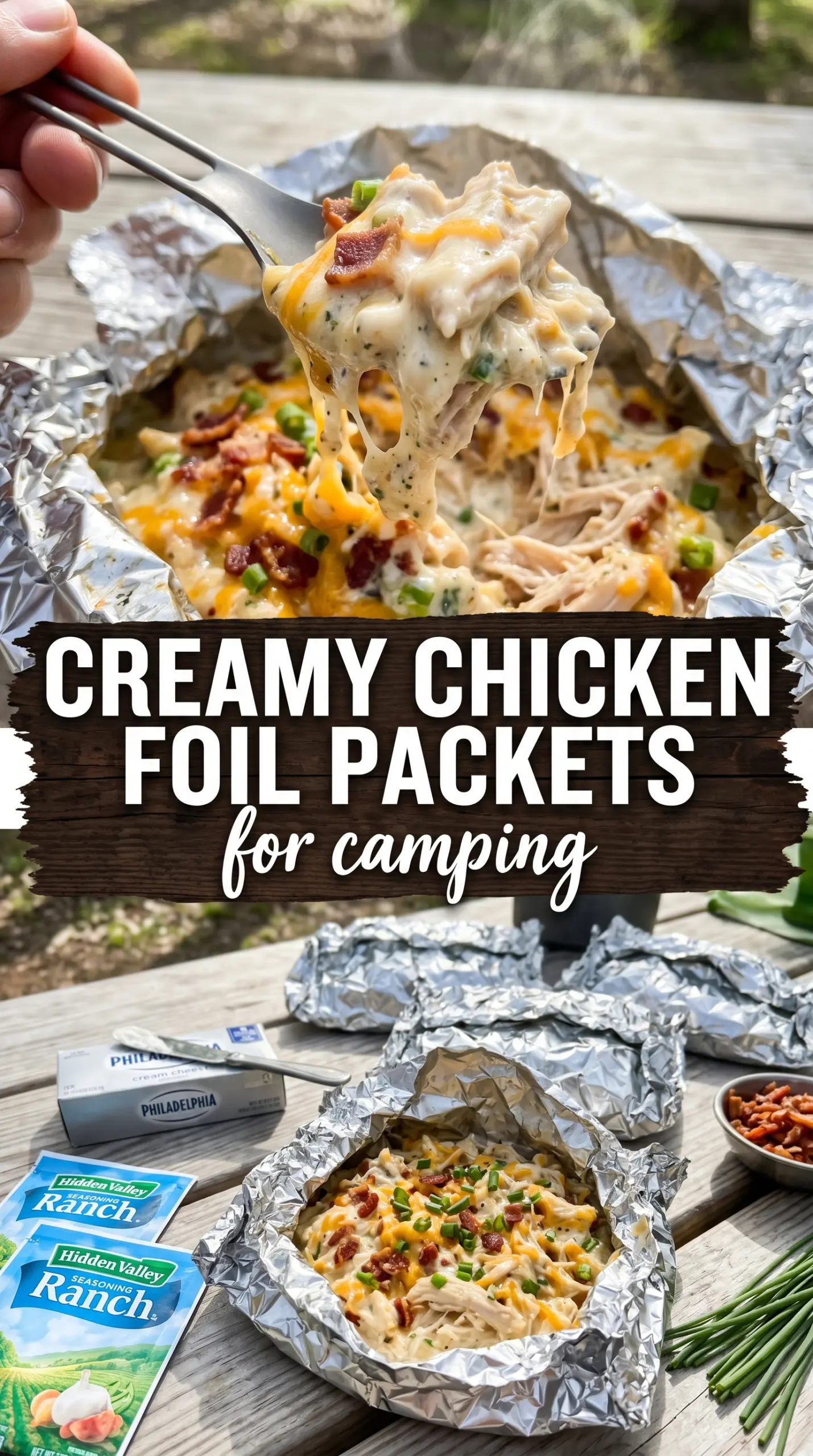 Crack Chicken Foil Packets bacon ranch cheese