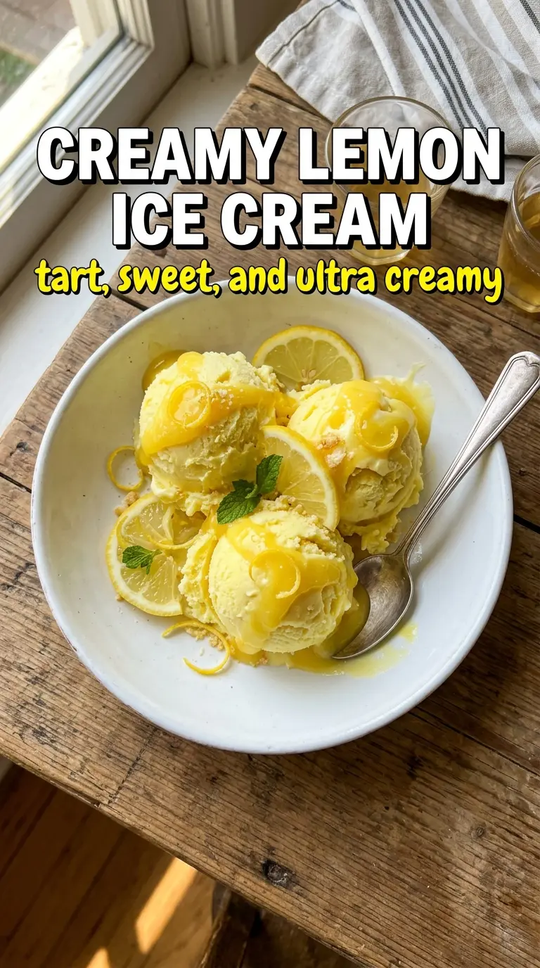 Creamy Lemon Ice Cream lemon custard bright citrus