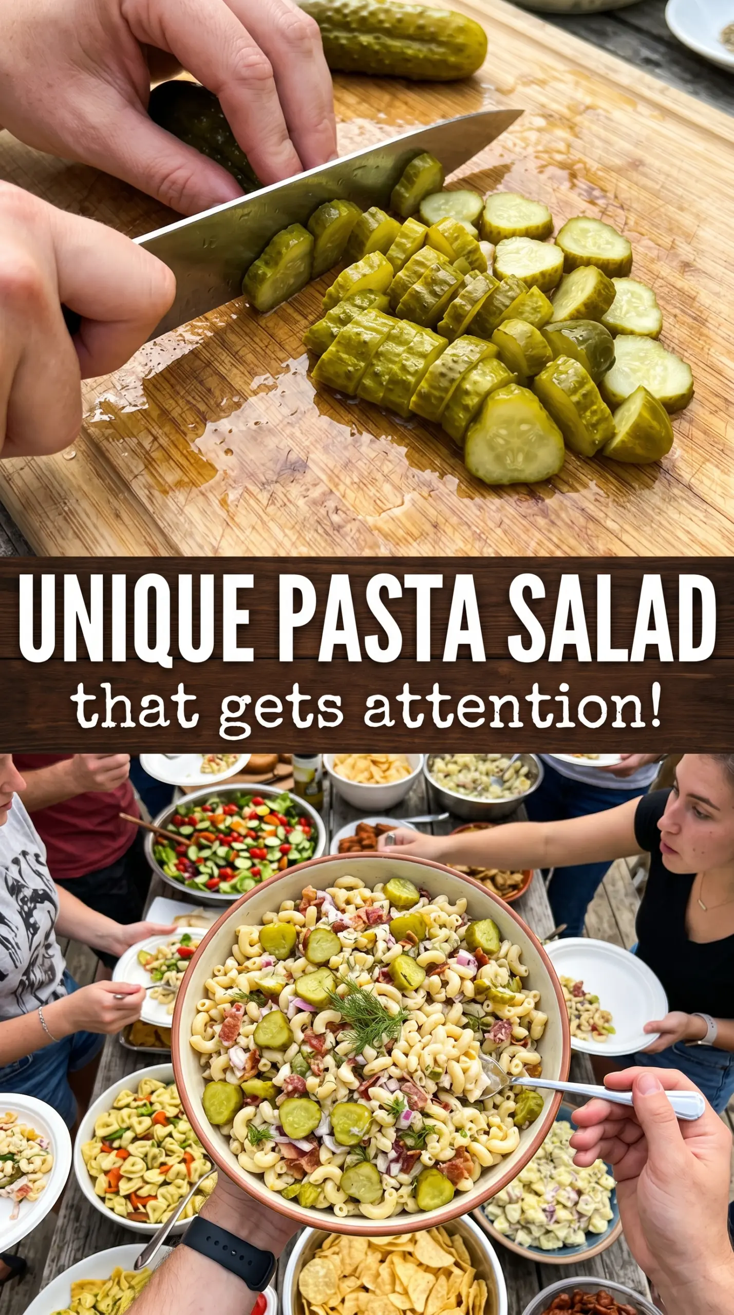 Dill Pickle Bacon Pasta Salad creamy tangy cheesy