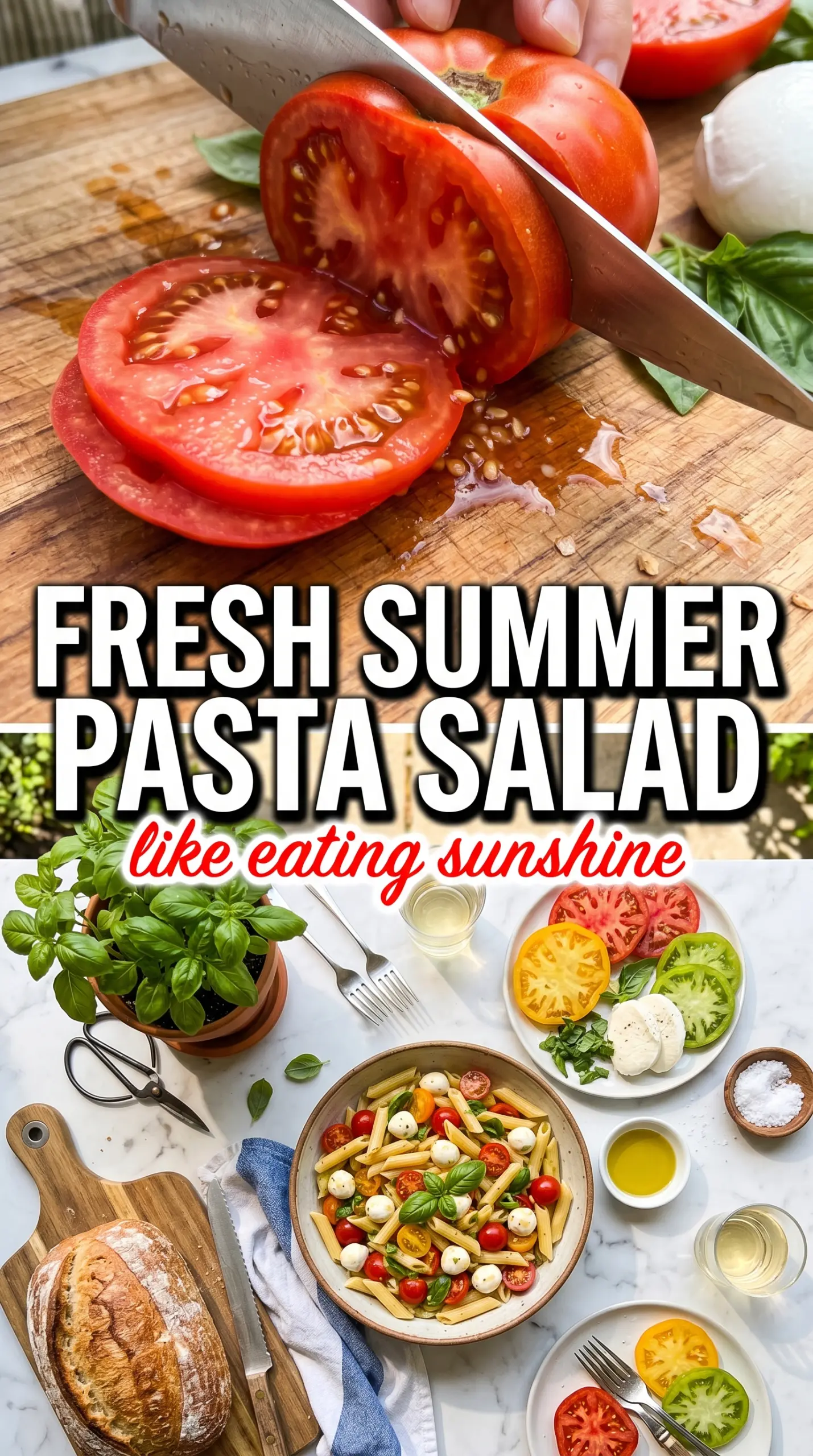 Easy Caprese Pasta Salad fresh mozzarella tomatoes basil