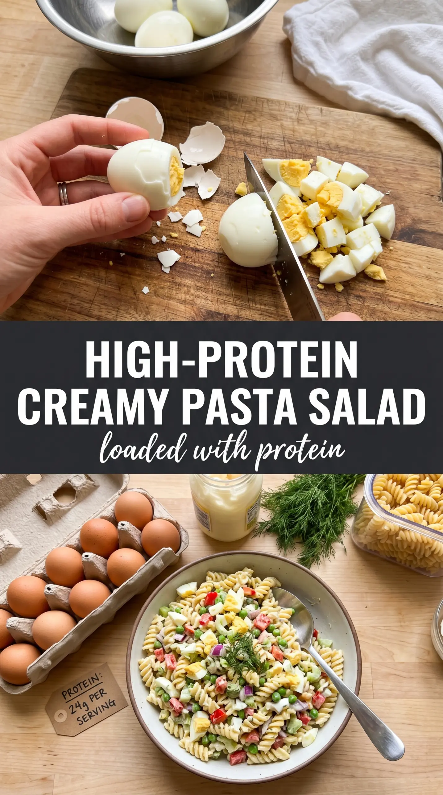 Egg Salad Pasta Salad creamy chopped eggs