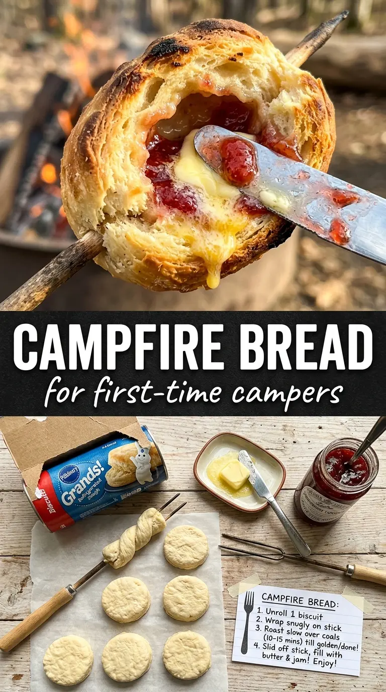 Fluffy Campfire Bread rustic golden