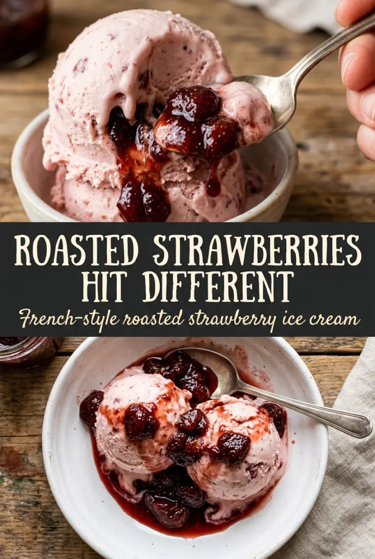 French-Style Roasted Strawberry Ice Cream